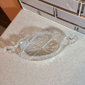 Antique EAPG Imperial Nucut 2 Handled Pickle Dish